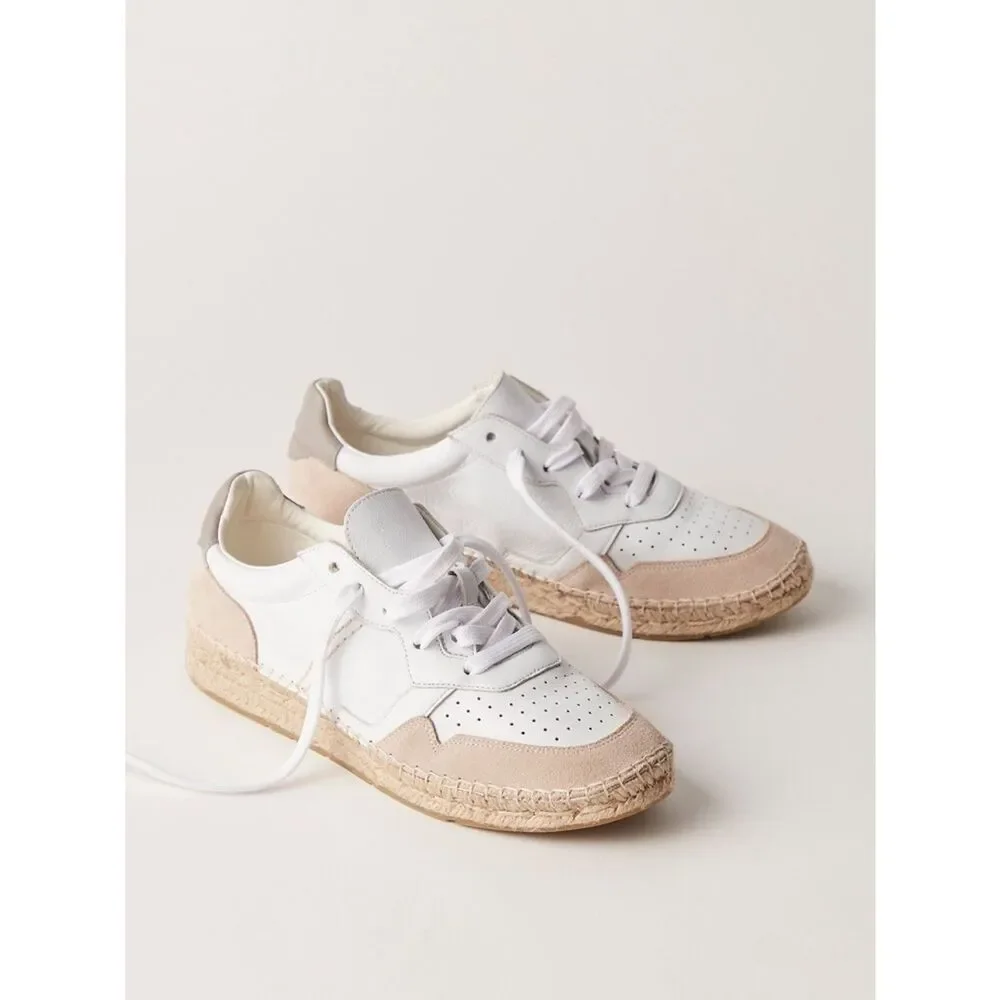 Free People Serendipity Sneakers Women's White & Beige Casual Espadrille Size 41